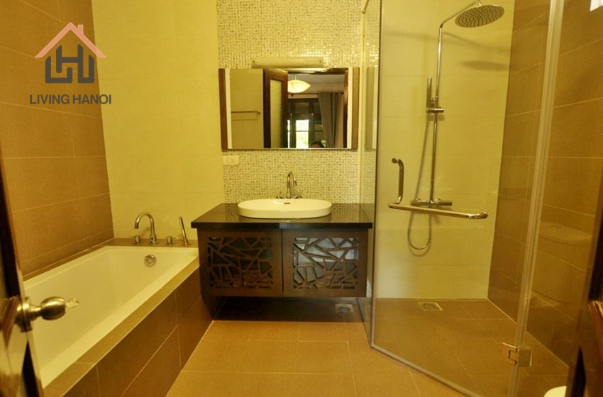 Beautiful layout, fully furnished 3 bedrooms villa with bright windows for rent in Tay Ho Beautiful layout, fully furnished 3 bedrooms villa with bright windows for rent in Tay Ho