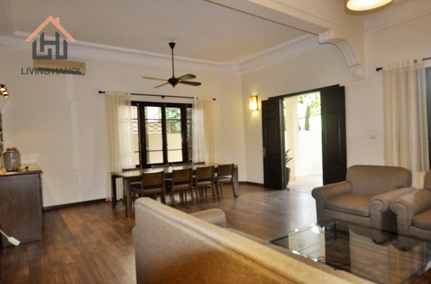 Beautiful layout, fully furnished 3 bedrooms villa with bright windows for rent in Tay Ho Beautiful layout, fully furnished 3 bedrooms villa with bright windows for rent in Tay Ho