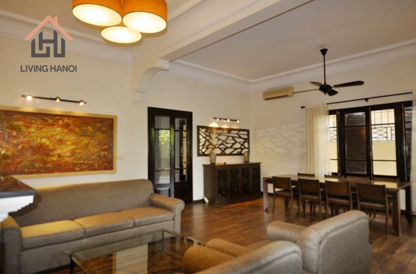 Beautiful layout, fully furnished 3 bedrooms villa with bright windows for rent in Tay Ho Beautiful layout, fully furnished 3 bedrooms villa with bright windows for rent in Tay Ho